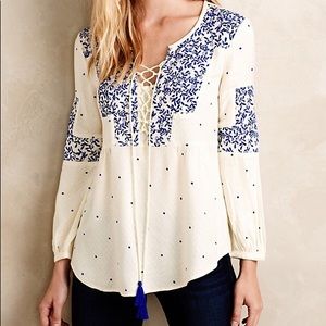 Anthropologie Vanessa Virginia Libra Peasant top